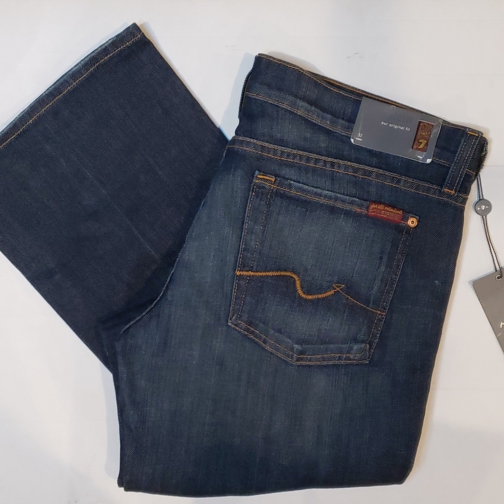 7 For All Mankind Dark Blue Boot Cut Jeans